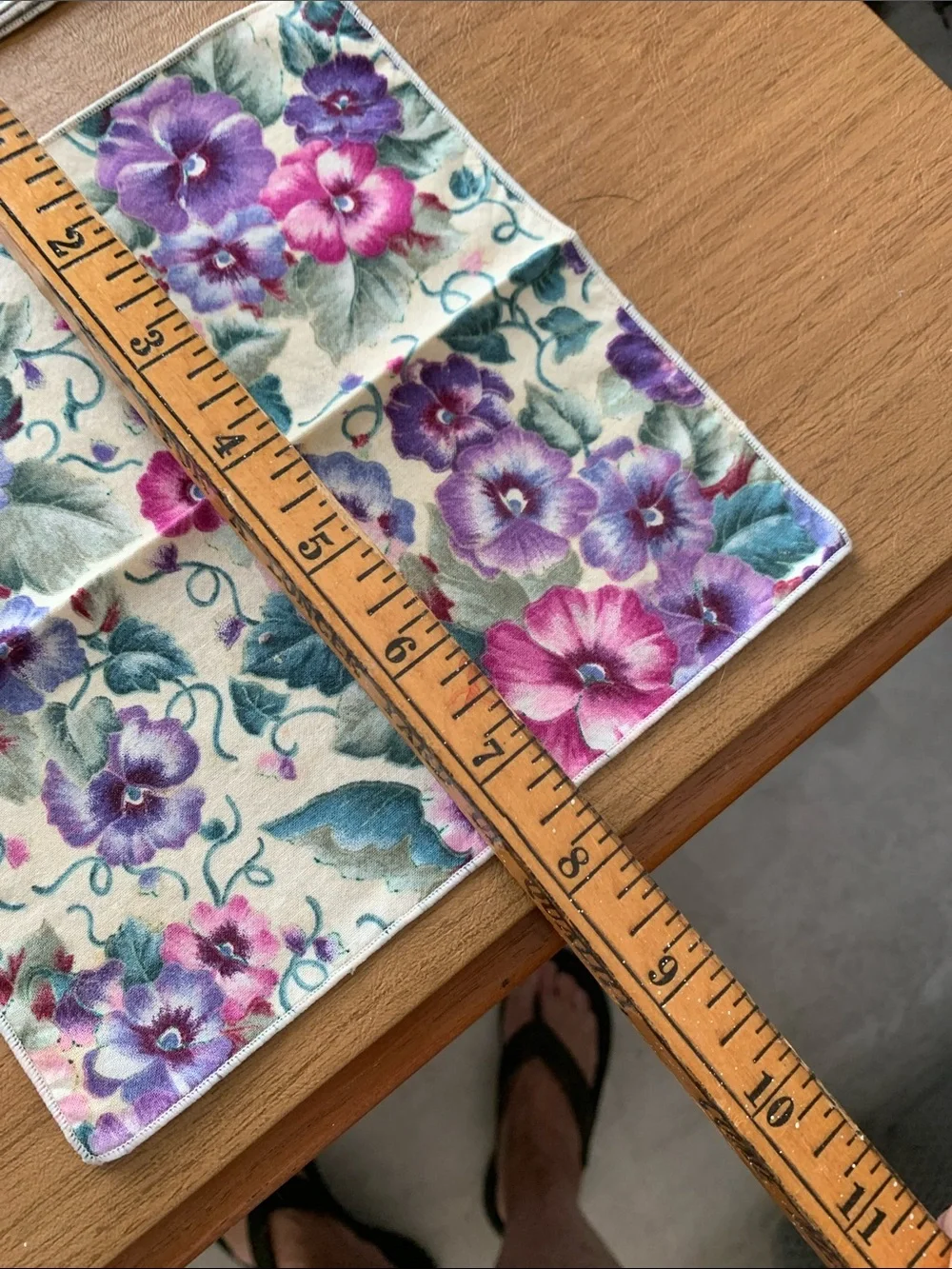 Floral Cotton Dinner Napkins in Purple and Pink - Set of 4